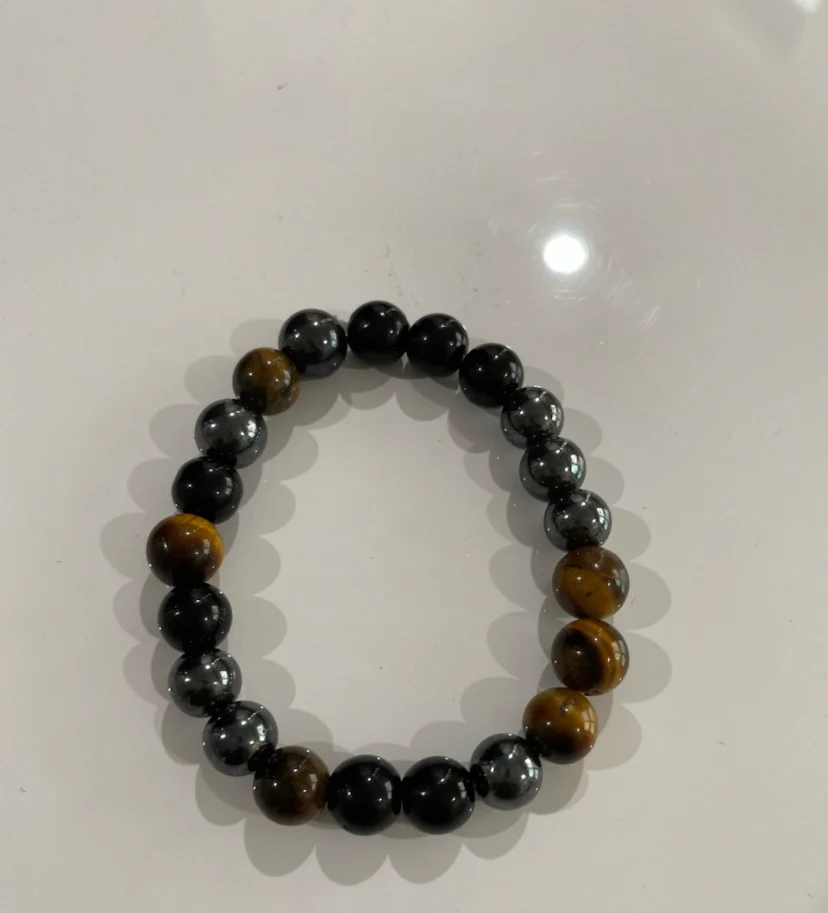 Kings Triple Protection (Negative Energy & other forces) Real Stone Bracelet